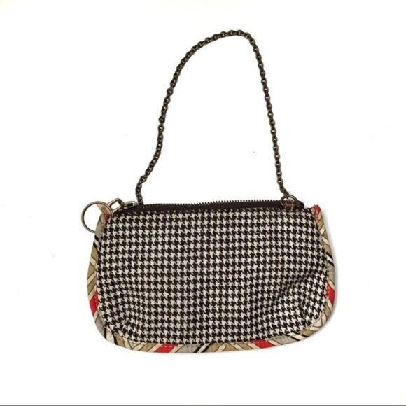 Gap Houndstooth Mini Bag Chain Strap Button brown - Picture 2 of 5